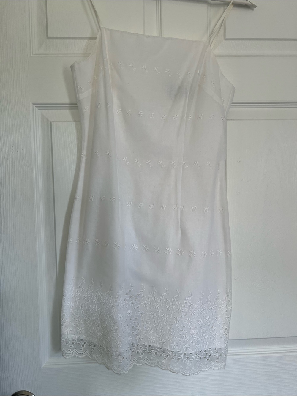 City Triangles White Eyelet Mini Slip Dress